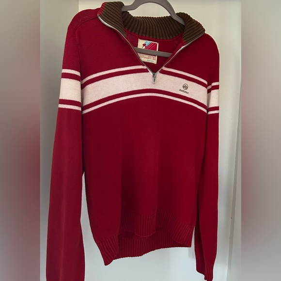 Hollister Other - Hollister Men's Vintage Red and White Sweater, Large